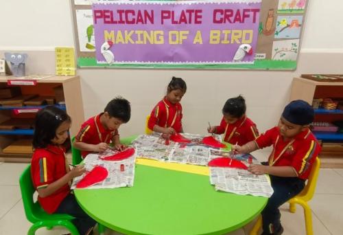 Pelican Plate Craft Activity (Making Of A Bird) - Pre Primary - 6th October 2023